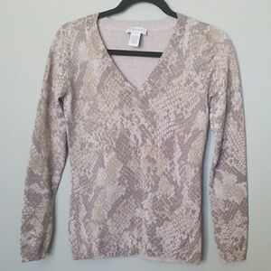 Carmen Marc Valvo ladies snakeskin print sweater top Y2K